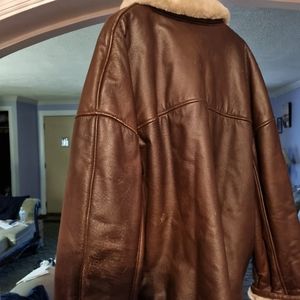 Men's leather coat.